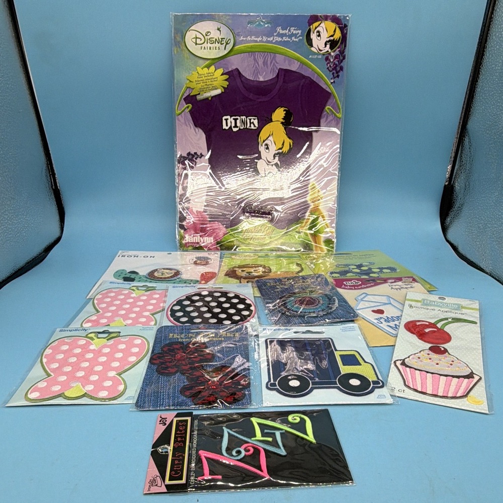 Craft Lot 13 Iron On Appliques Patches Disney Fairies Tinkerbell Simplicity Joy
